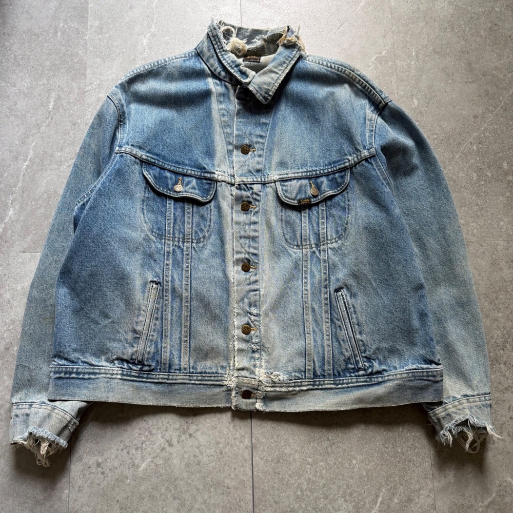 Vintage Lee Riders Denim Trucker Jacket Distressed